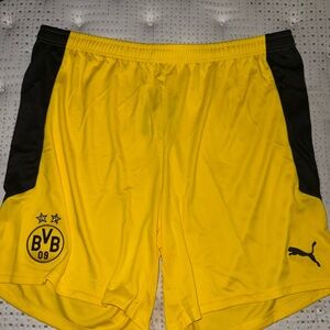 Puma Men's Athletic BVB Yellow and Black Shorts